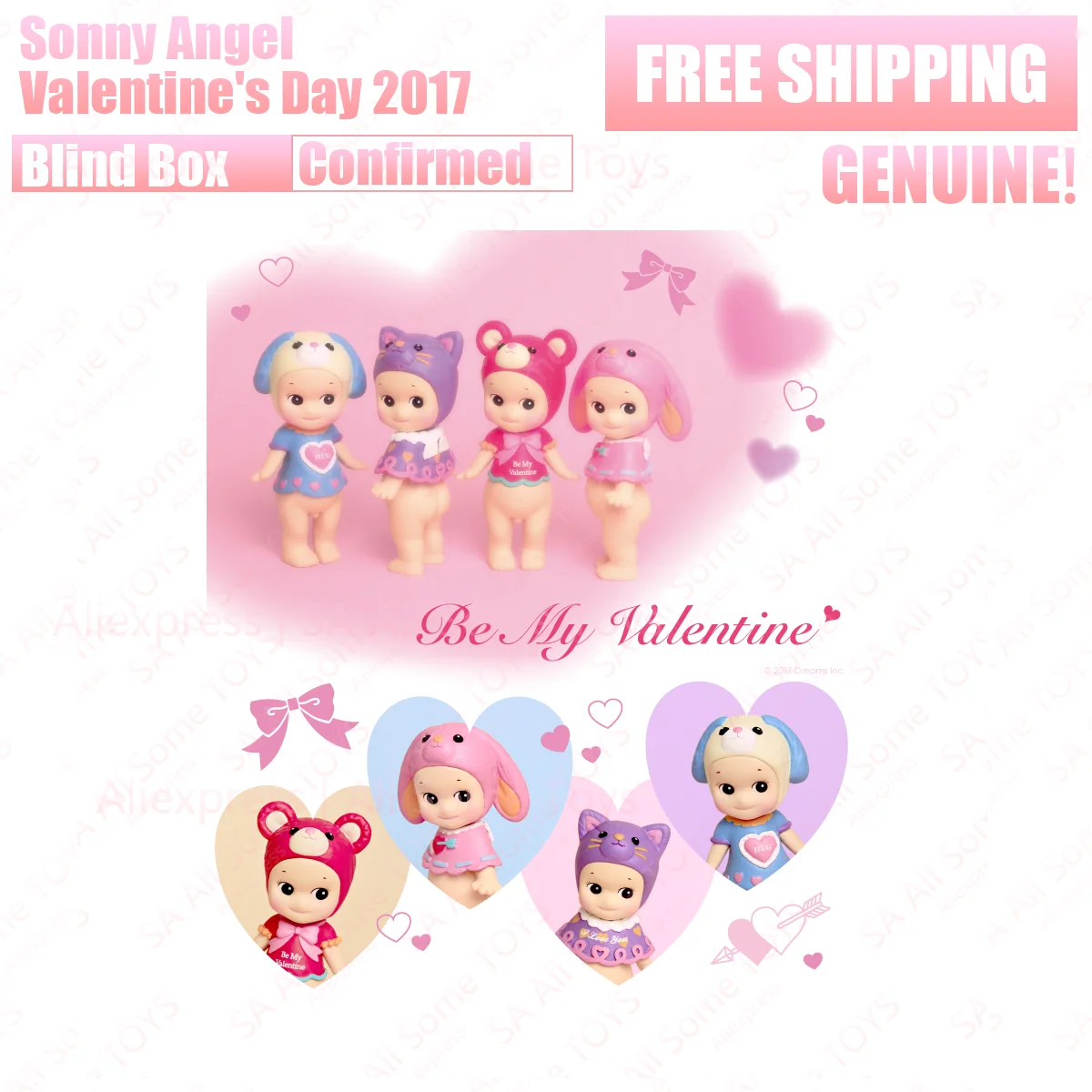 

Sonny Angel Valentine's Day 2017 Blind Box Confirmed style Genuine telephone Screen Decoration Birthday Gift Mysterious Surprise