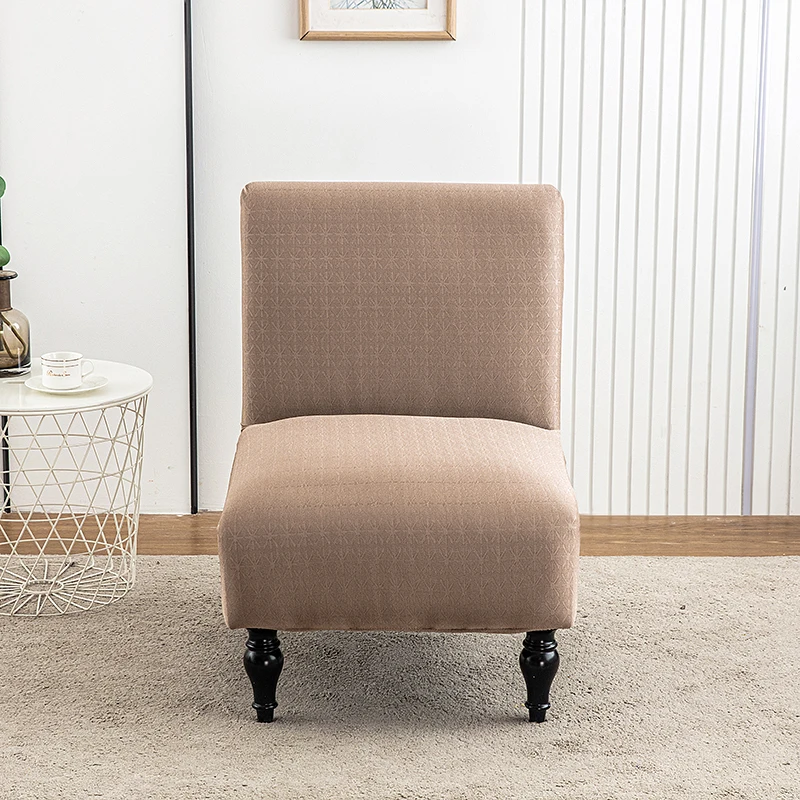 1pc Home Hotel Elastic Thickeneded Jacquard Chair Cover Protective Cover Armless Single Sofa Fat Chair Cover 4