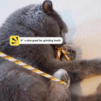 Interactive Cats Toys Long Satin Ribbon Cat Teaser Rod Toy Kitten Playing Teaser Wand Toy Cat Stick Toy 6