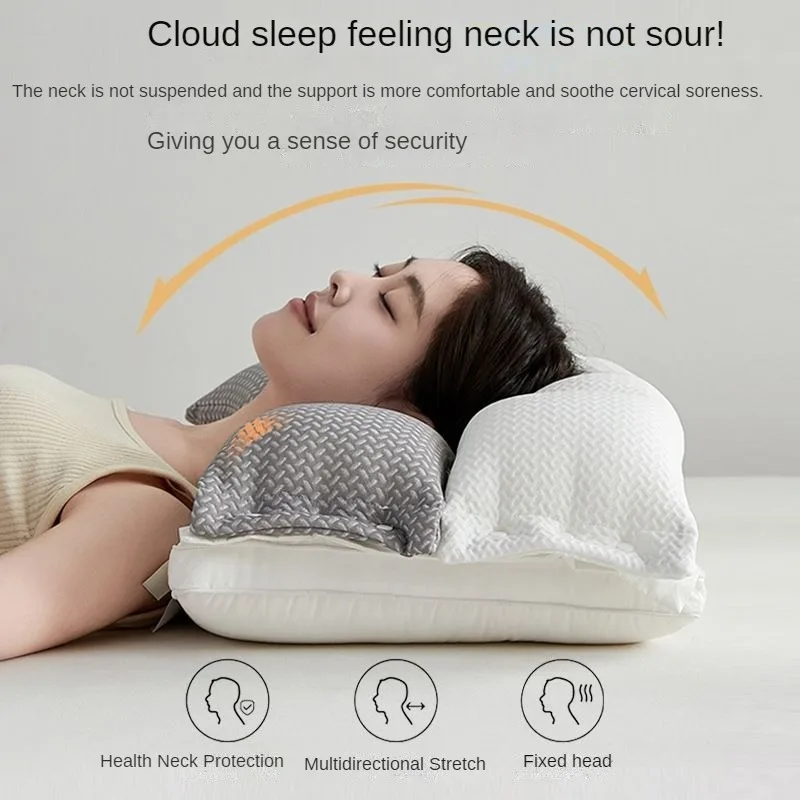 Double Pillow Core 1pc for Cervical Vertebra Special Sleep Aid Home High Detachable Bidirectional Neck Pillow 3-in-1 Pillow 3