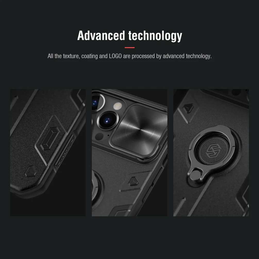 apple iphone 12 case For iPhone 13 13 Pro Case NILLKIN Camshield Armor Camera Lens Protection Finger Ring Holder Cover For iPhone 13 Pro Max Case clear iphone 12 case