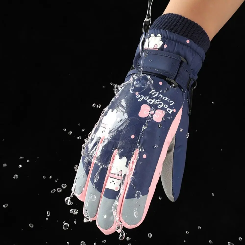 Children Ski Gloves Non-slip Windproof Sports Mittens Snow Snowboard Touch Screen Cycling Gloves Boys Girls Thick Warm