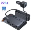228W Car Charger Adapter 9 in 1 PD 3 Socket Cigarette Lighter Splitter Charge Independent Switches 12V 24V Fast Charger