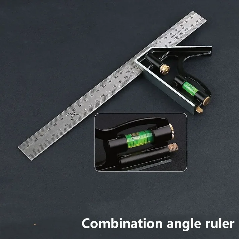 Stainless Steel T Square Angle Ruler Multifunctional Adjustable Sliding Combination Square Ruler Protractor Level Measure Tool 6