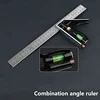 Stainless Steel T Square Angle Ruler Multifunctional Adjustable Sliding Combination Square Ruler Protractor Level Measure Tool 6