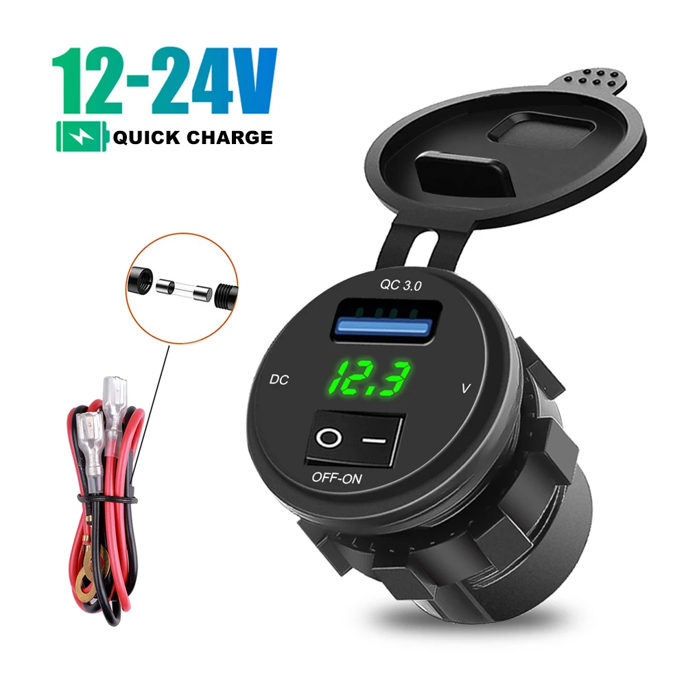 

Автомобильное зарядное устройство со светодиодной подсветкой и USB-портом, 3,0
