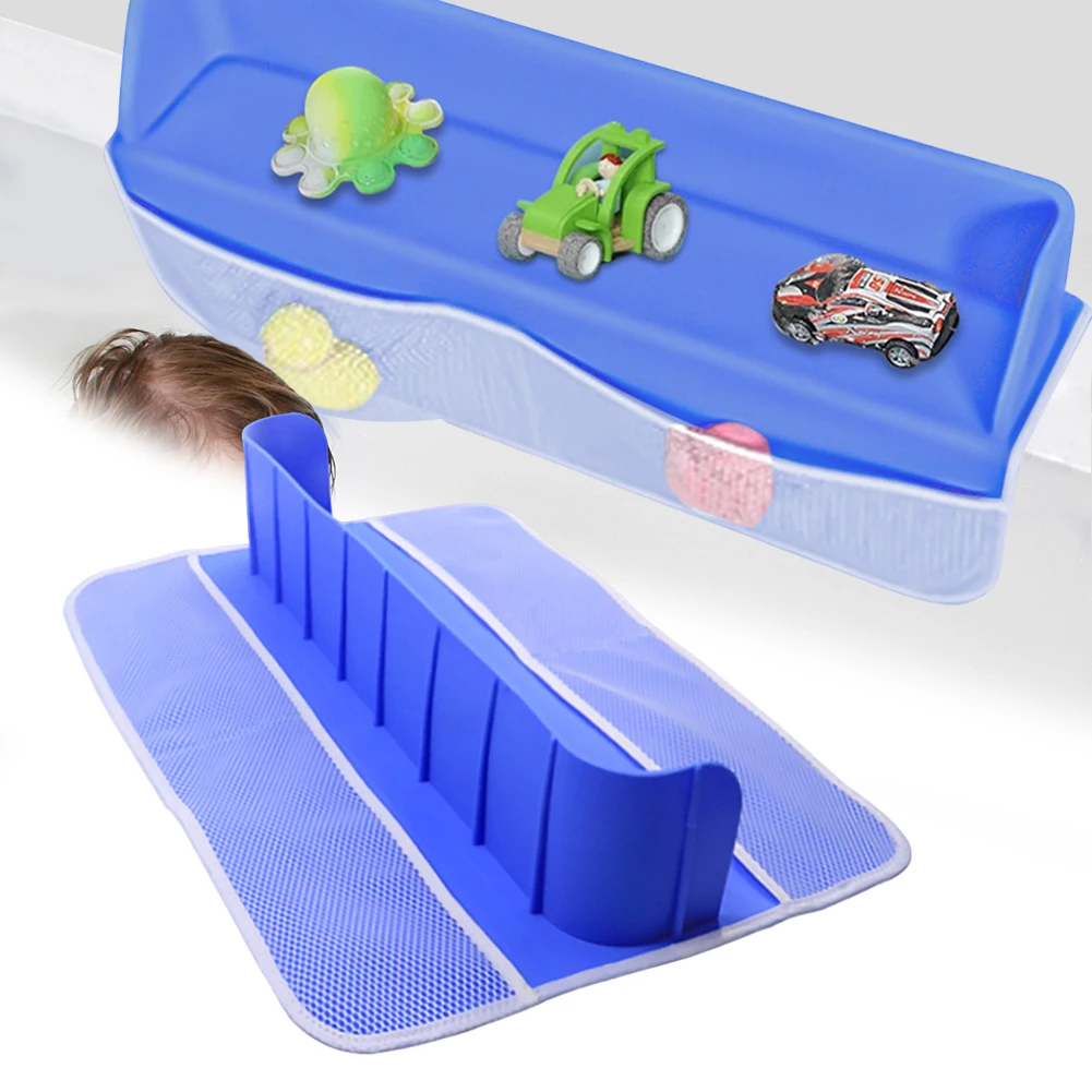 Bathtub Splash Guard 8 Suction Cups Baby Bath Toy Storage Rack Silicone Toy Organizer Shelf Bathtub Storage Rack for Bathroom
