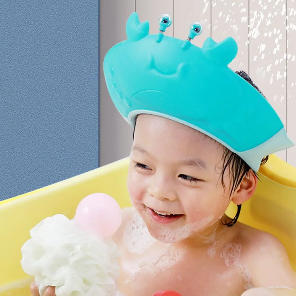 

Adjustable Cute Wash Hair Crab Head Cover Animal Children's Shower Cap Hair Shield Cap Bath Visor Hat Baby Shampoo Cap