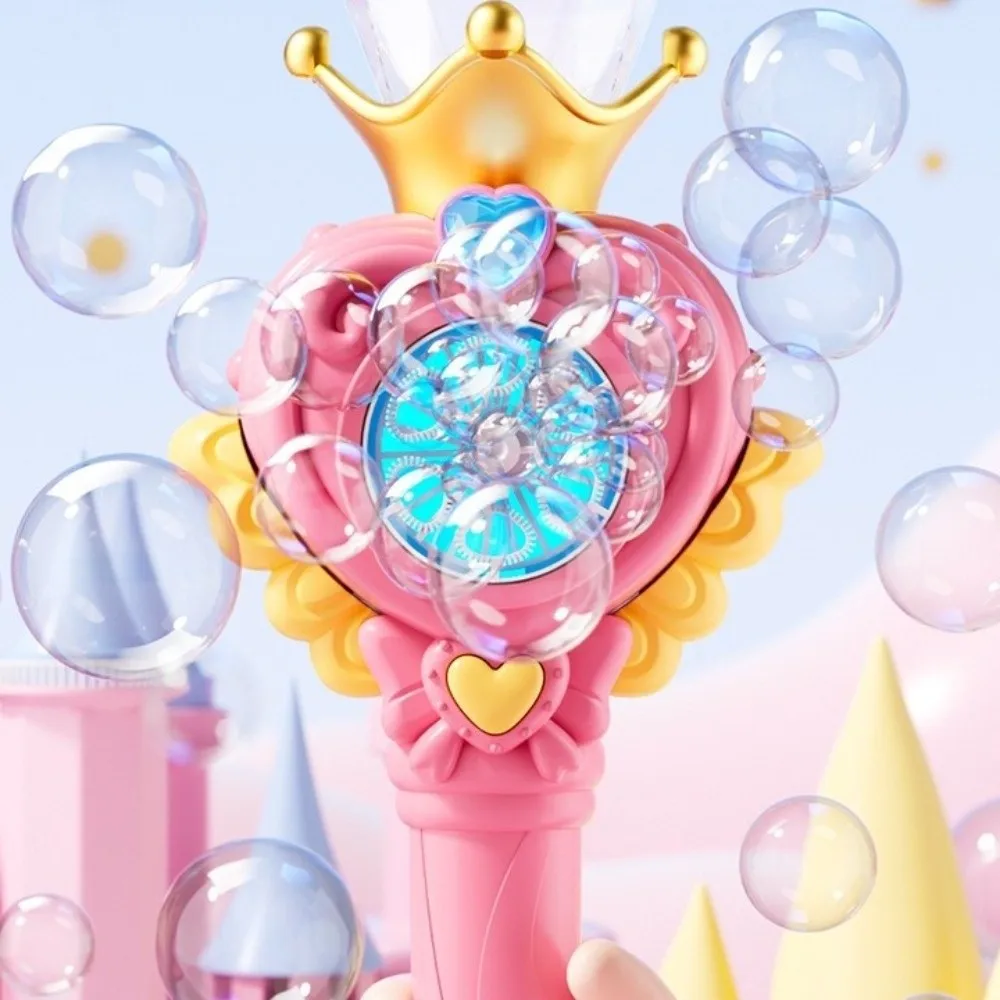 Gift Automatic Electric Bubble Maker Handheld Luminous Bubble Machine with Wings Bubble Wand Wedding Party