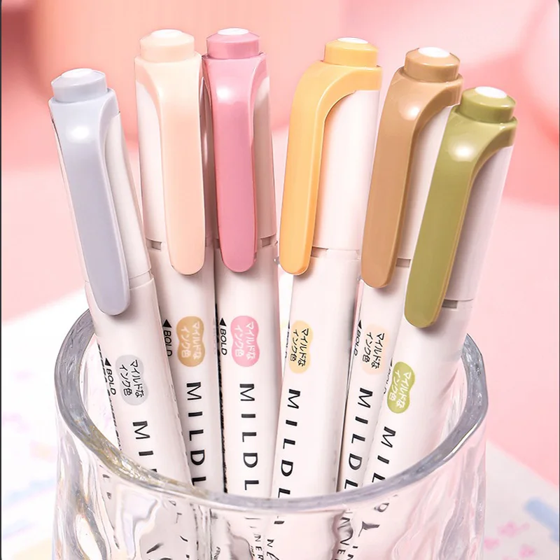 ZEBRA WKT7 Mildliner Highlighters 5pcs Fine&Chisel Tip Soft Color Marker Set High-value Mark Key Points Graffiti Study Supplies highlighter pen marker pen highlighter marker art marker