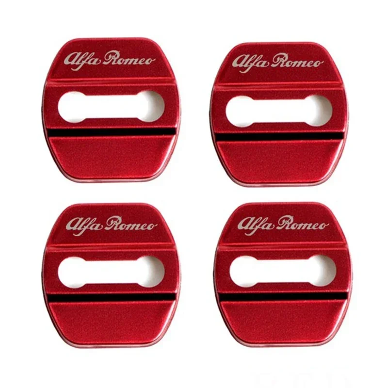 Alfa Romeo Door Lock Cover Sticker Set - Anti-Rust Protective Badges (4-Pack) Car Accessories