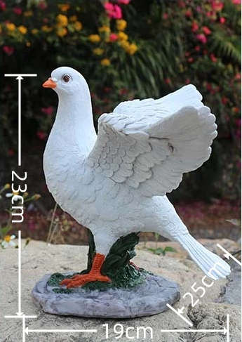 Lebensechte Garten-Taube Aus Resin - Wetterfeste Dekofigur Für Terrasse & Garten