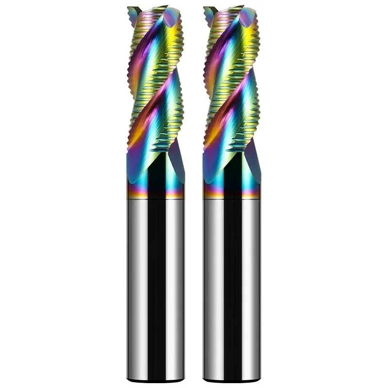 HRC60 Roughing End Mill Solid Carbide 3 Flutes For Metal Aluminum MDF Fiberglass Acrylic Wood Copper Plastic CNC Machine Tool Carbide Drill Bits