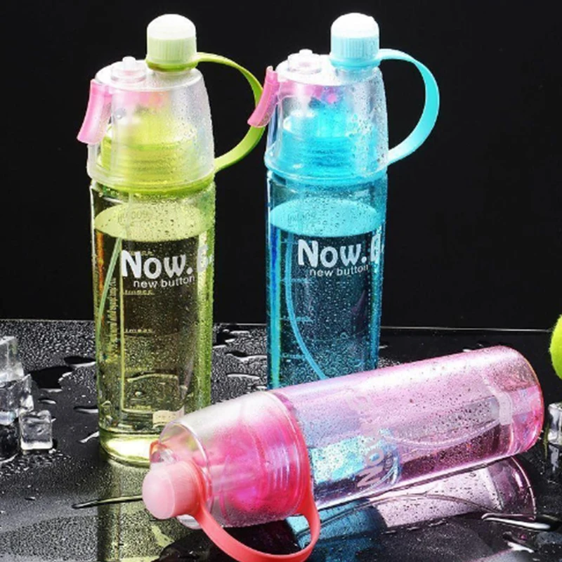 2 In 1 Sports Water Drinking Bottle Misting Spray