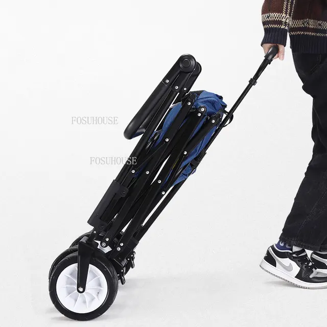 Kültéri Hordozható Kerti Szekerek Összecsukható Kempingkocsi Kerekekkel Nordic Home Camping Beach Cart Kerekek Kocsi - Image 4