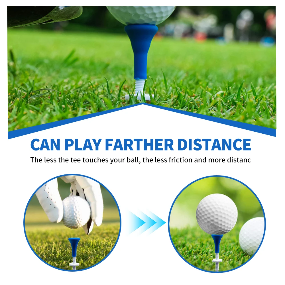 Caiton 5pc 85mm/3.34in Adjustable Plastic Golf Tees, 22mm/0.87in Range, Soft Rubber Head, Durable & Lightweight for Stable Shots 4