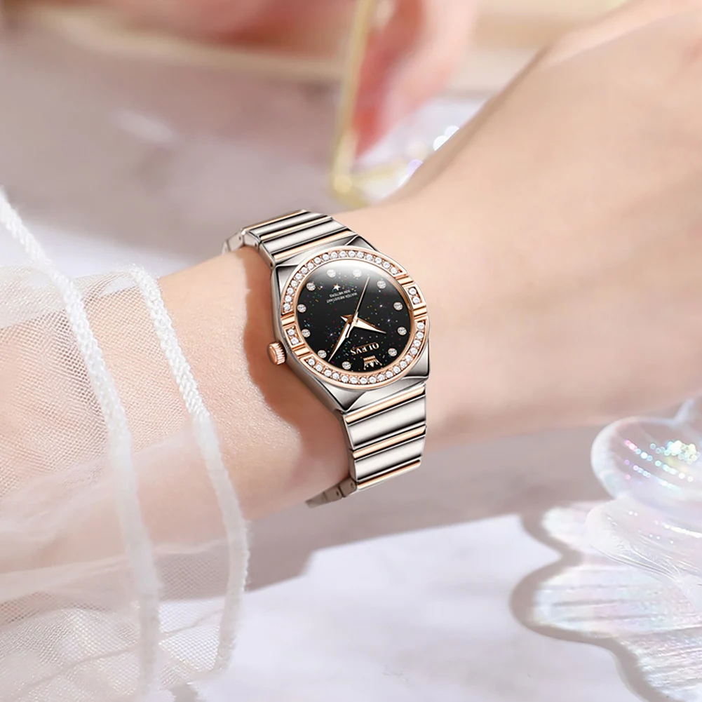 OLEVS Brand Luxury Women Watches Starry Sky Diamond Ladies Watch Waterproof Quartz Wristwatch Relogios Femininos Clock Gift