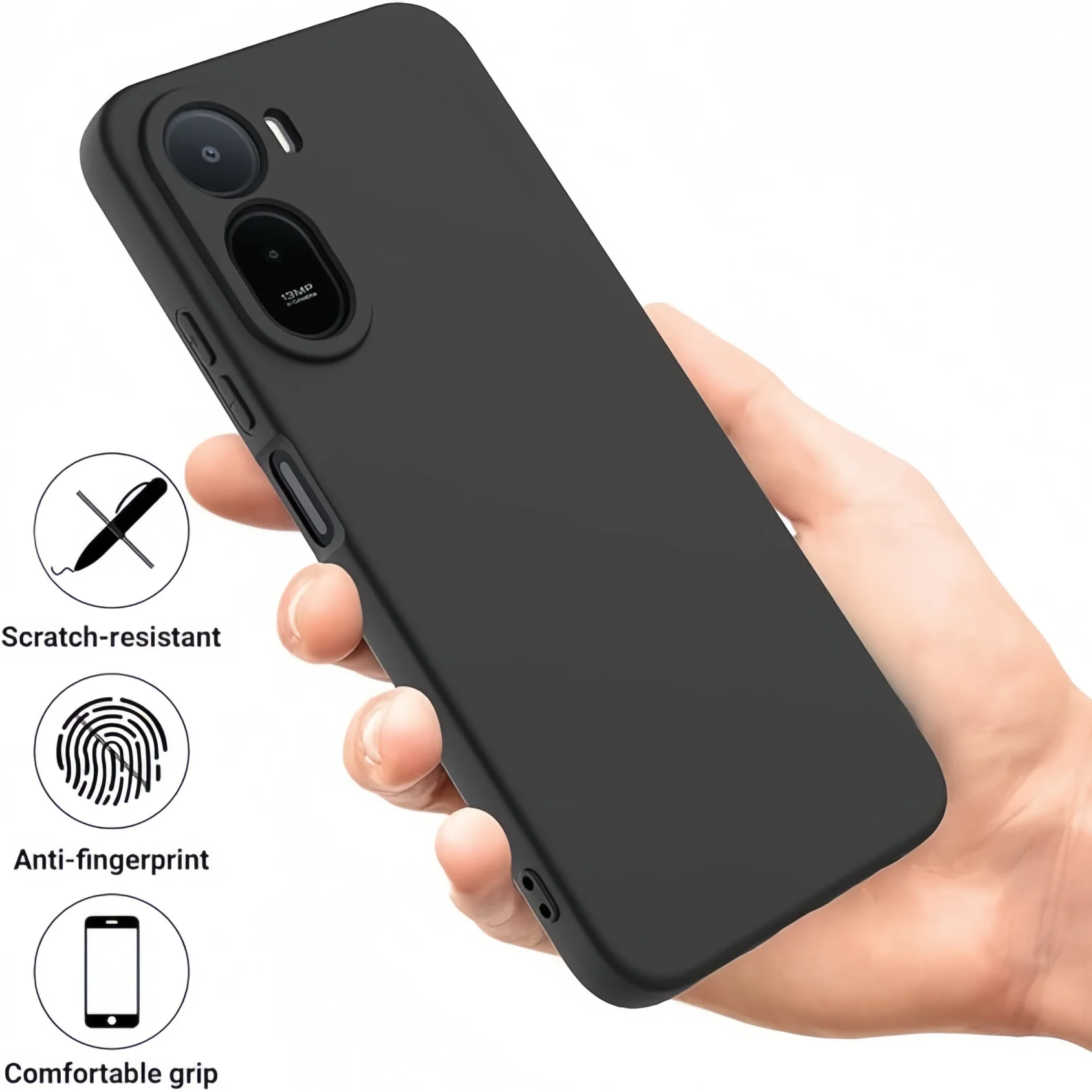 Noble Fashion Solid Colour Shockproof Protective Liquid Silicone Case