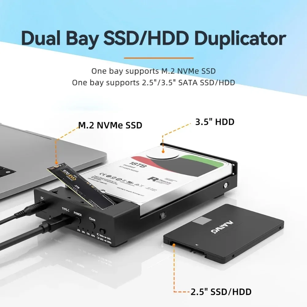 For Laptop NVMe To USB Adapter Tool-Free Dock For SATA/IDE