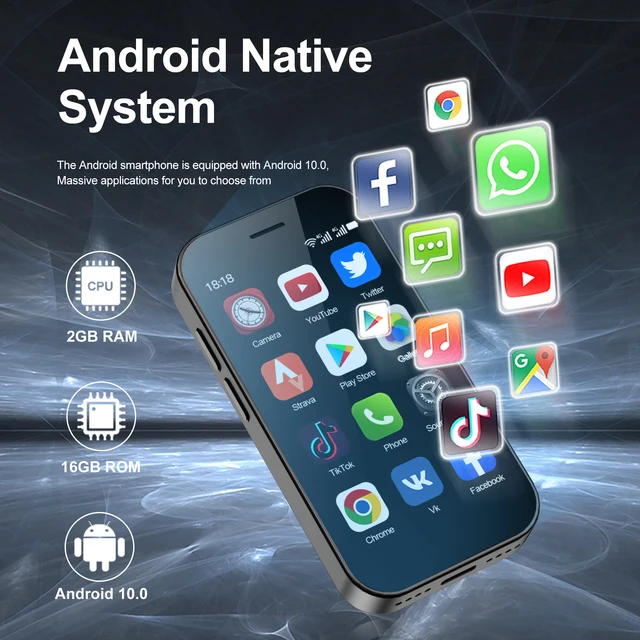 SERVO KING9000, petit téléphone portable Smartphone, écran HD 3.0 ", Android 10.0, réseau 4G, persévérance, 2 Go + 16 Go, 2000mAh,Reconnaissance faciale , mini téléphone portable 3