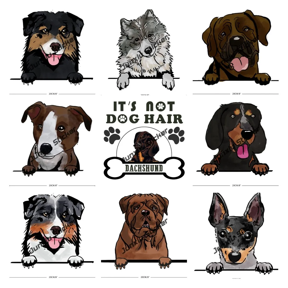 Majorca Mastino Car Truck Decalcomanie Yorkshire Terrier Acquerello Peeking Dog Car Decal Dog Mom Lover Sticker Accessori Per Il Proprietario Del Cane