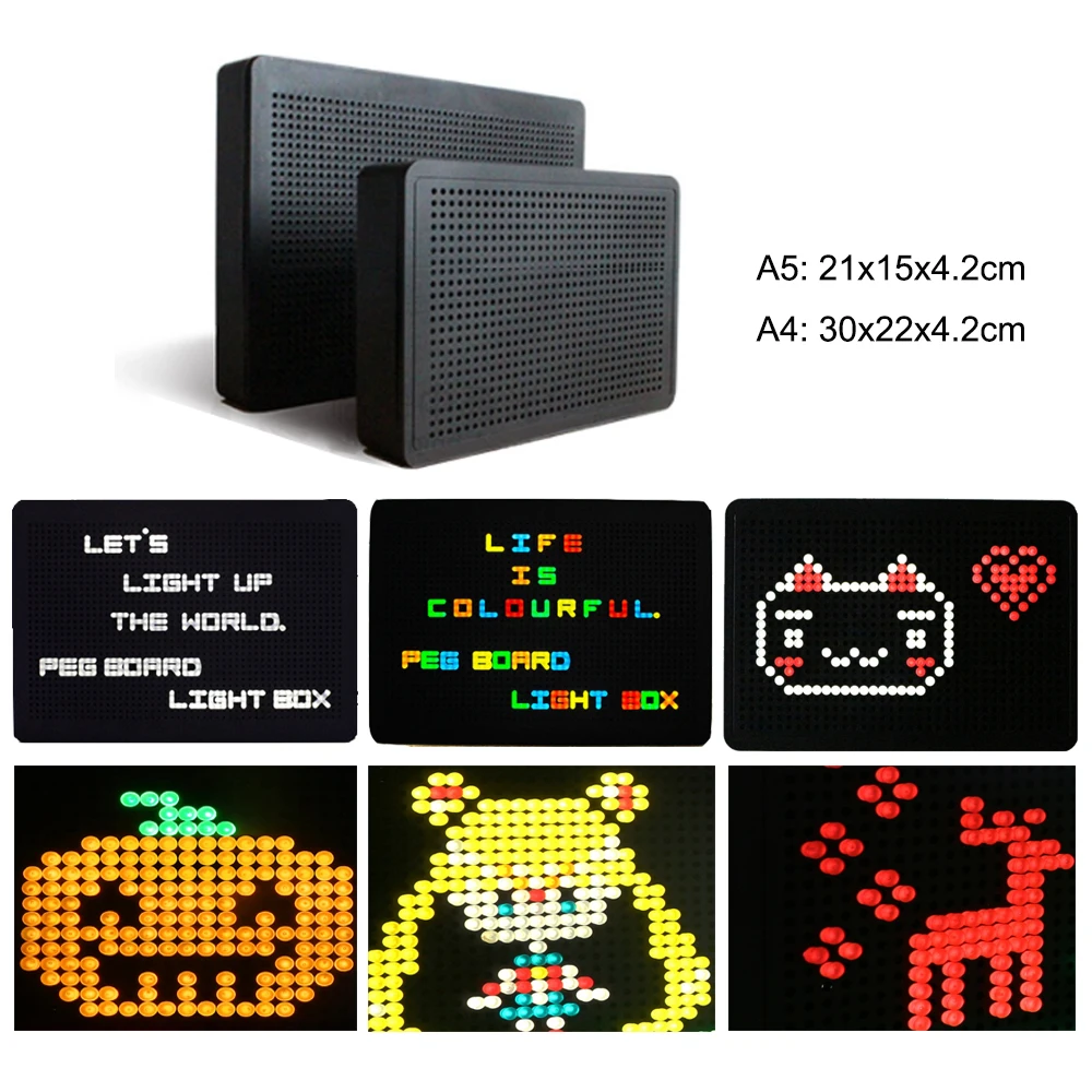 LED Combination Light Box Creative 5V USB/Battery Power Night Lamp DIY Puzzle Alphabet Light Box A4 A5 Colorful Message Board