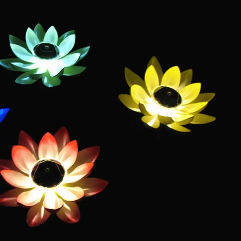 Solar Garden Light Lotus Solar Floating Pool Light for Flower Pond Beach Lawn and Swimming solar garden light