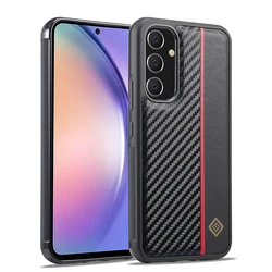 Premium Carbon Fiber Texture Leather Phone Case Cover - A32 5G