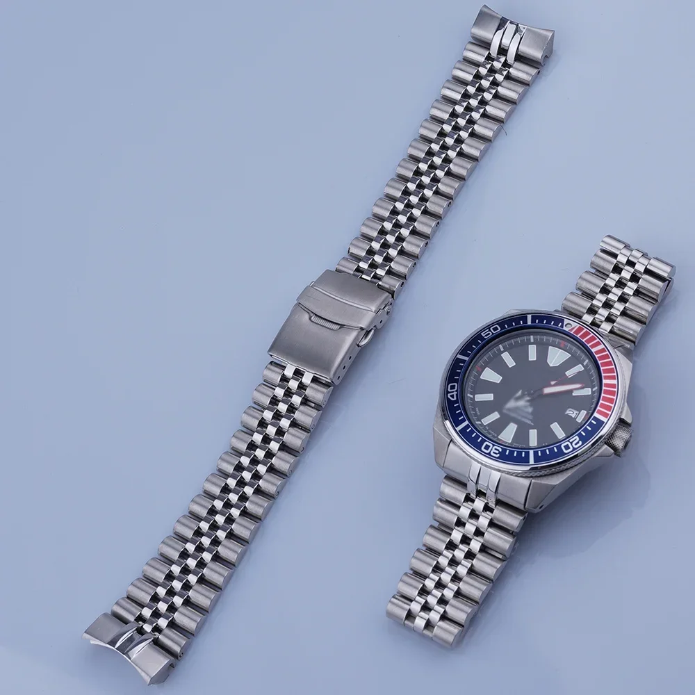 Rolamy 22mm Jubilee Strap For Seiko King Samurai Prospex SRPE33 35