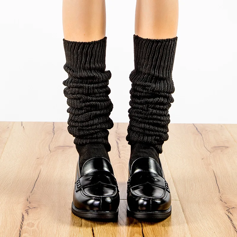 Weiß schwarz lose Socken Slouch Stiefel Strümpfe jk Uniform Accessoires Beinlinge Cosplay Socken für Frauen Mädchen