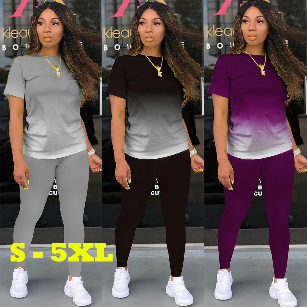 2023 Women's Fashion Short Sleeved Tracksuit Jogging Sets Tops Pants Sports Outfits Sweatsuits Running Casual Women Clothes Set summer men s tracksuit flame pattern t shirt short set fashion outfit sports jogging suit outdoor clothing casual streetwear