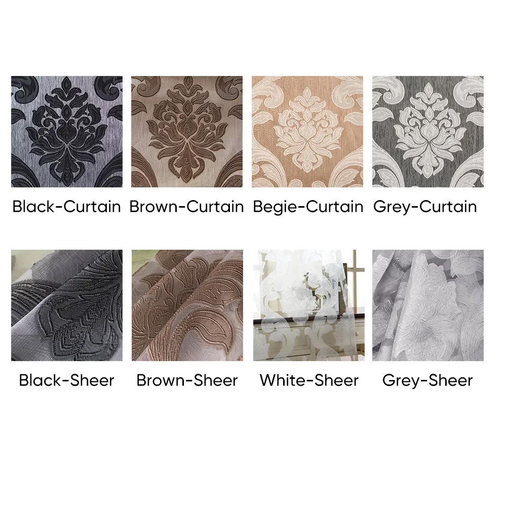 Blackout Curtains Blackout Blinds Window Curtains Decor Curtains Light Filtering Curtains Thermal Insulation Curtain Brown Jacquard Curtains For Living Room Polyester Window Curtain Panel Luxury Semi Blackout Bedroom Curtains Blinds