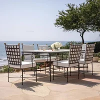 Outdoor Open-air Wrought Iron Sofa Nordic Simple Garden Furniture Sets Leisure Sofa Villa Pavilion Patio Rainproof Table Chairs 2