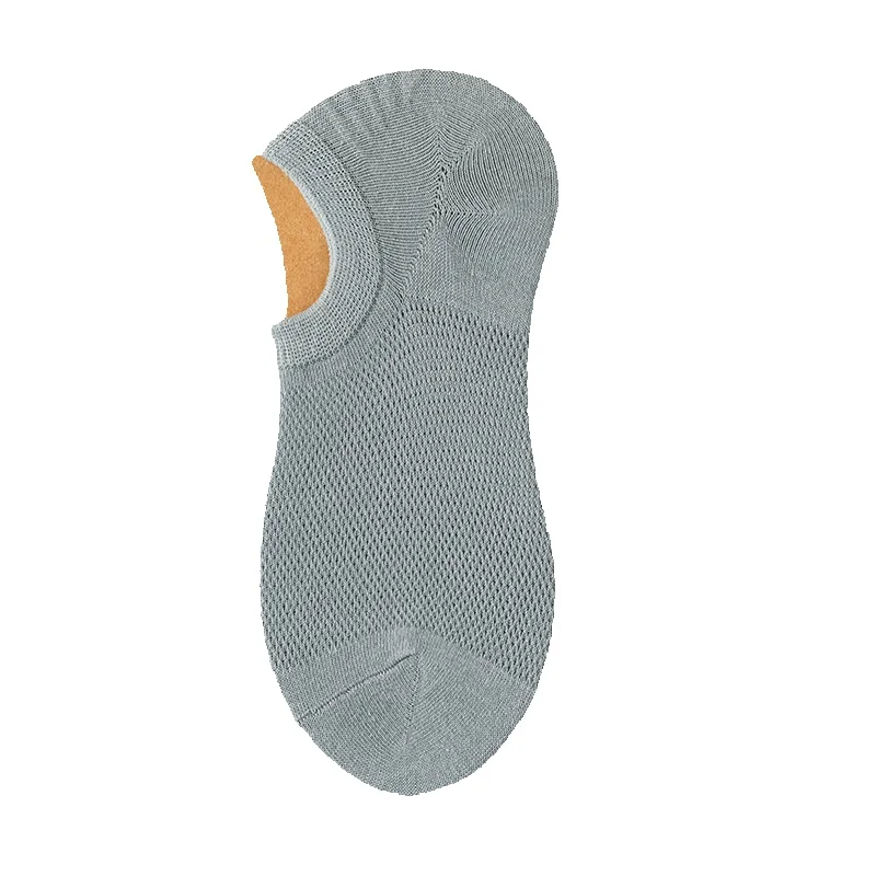 Calzini da barca in garza di puro cotone, invisibili, antiscivolo, antiodore, in silicone, a maglia tinta unita, da uomo, estivi, 2025e_voghion.com