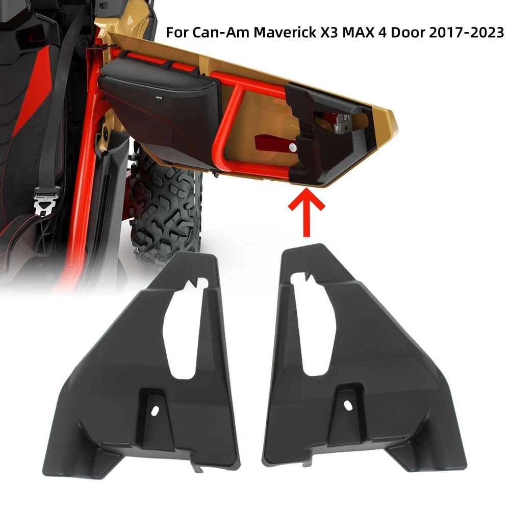 For Can-Am Maverick X3 MAX Turbo R 4 Door 2017-2023 #705013535/36 UTV Accessories Front Door Latch Cover Panel Protector Guard car door plate sill protector transparent scuff sticker cover car body anti scratch strip