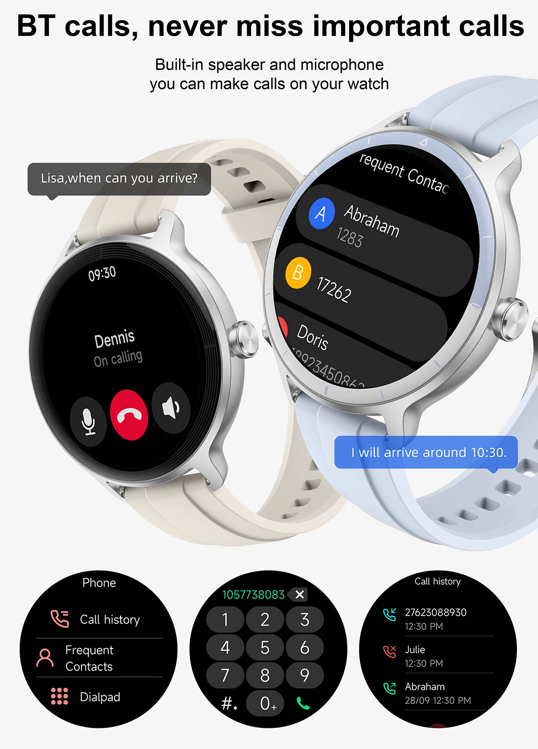 New 2025 ZZYSMART 1.27" Inch DR03 Smart Watches For Women Men Bluetooth Call IP68 Waterproof Heart Rate Blood Oxygen Smartwatch 6