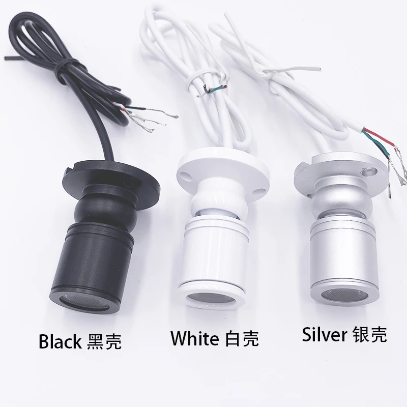 DC12V RGB LED Spotlight Room Decor Adjustable Luminous Colour Mini Ceiling Spotlight Showcase Spot 1W Black Silver White Finish 2