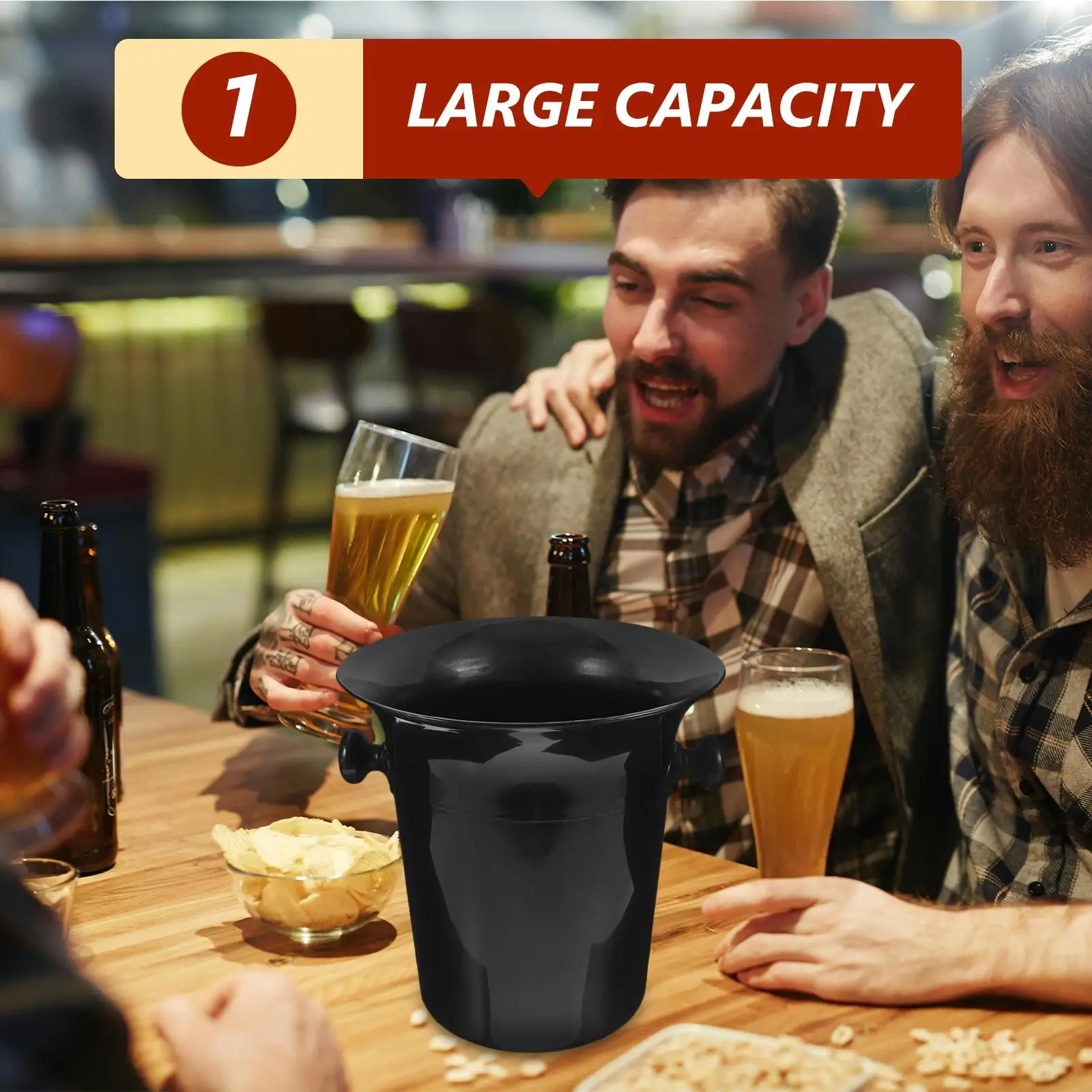 4 Pcs Tasting Spittoons Plastic Ice Buckets Round Mouth Dual Ears Funnel Friendly Hygienic Great for Parties