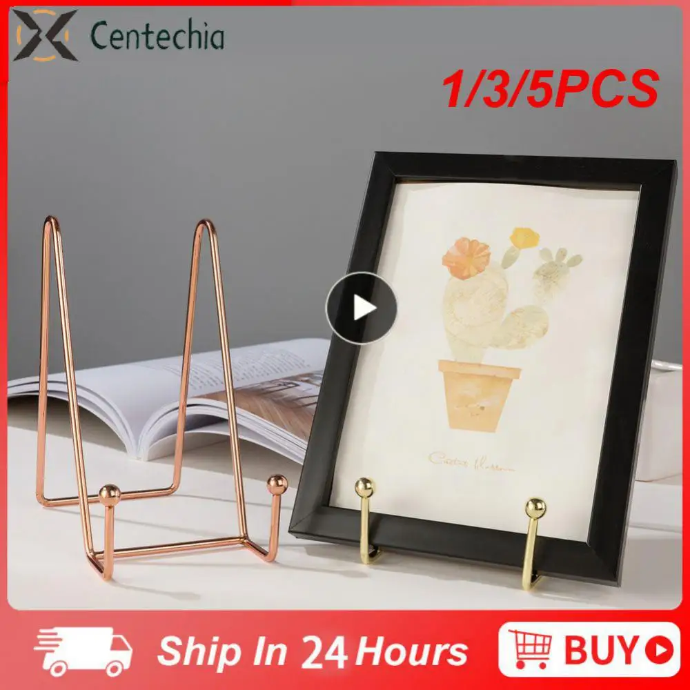 

1/3/5PCS Plate Display Stand Picture Easel Metal Plate Stands Holder Display Pictures Frame Photo Decorative Plate Dish Tabletop