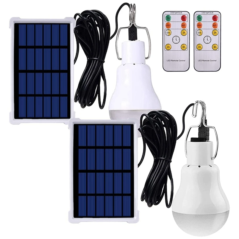

LED Solar Lights Rechargeable Indoor/Outdoor For Camping Emergency Power Outage With Remote Control