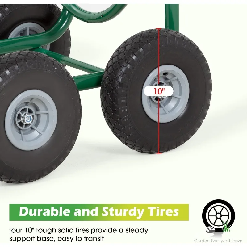 HC-HT300-Green Reel Cart Tools Outdoor Yard Water Truck Heavy DutyWater Planting