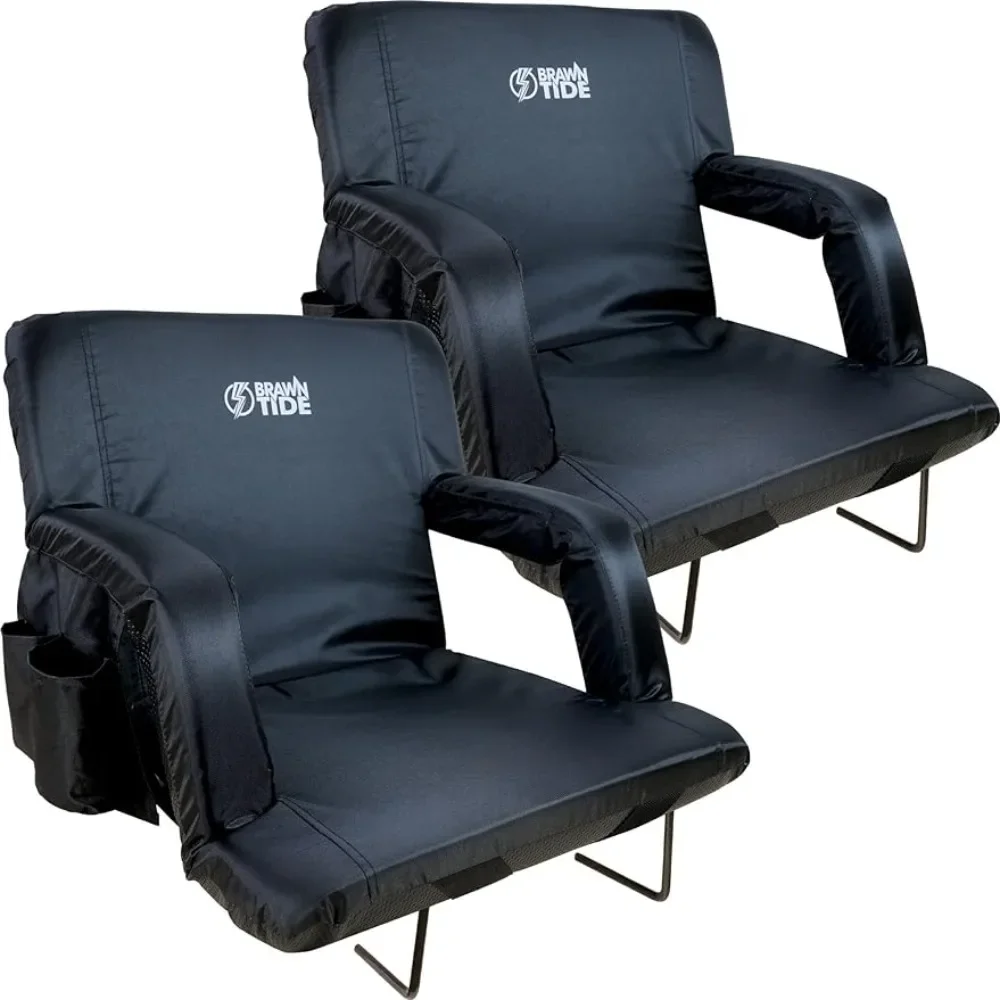 

BRAWNTIDE Stadium Seat with Back Support - 2 Pack, Comfy Cushion, Ideal Stadium Chair for Bleachers, Sporting Events, Camping