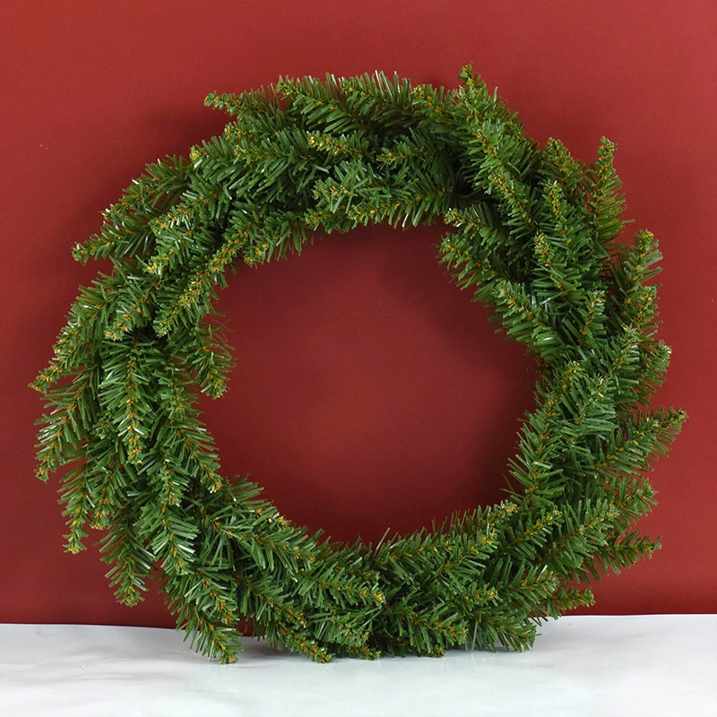 

30/40cm Christmas Green Garland Decoration Artificial Pine Needle Plastic Wreath New Year Tree Home Door Wall Hanging Ornaments