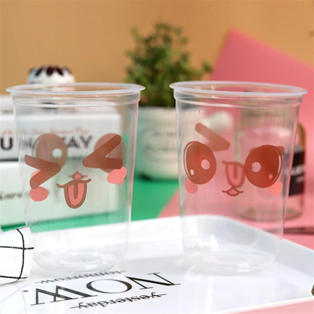 Transparent Plastic Coffee Cups  Transparent Plastic Cups 500ml - 50pcs  High Quality - Aliexpress