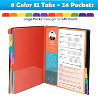 Multi-layer A4 folder color folder 12 labels rainbow inner page storage book file folder 6
