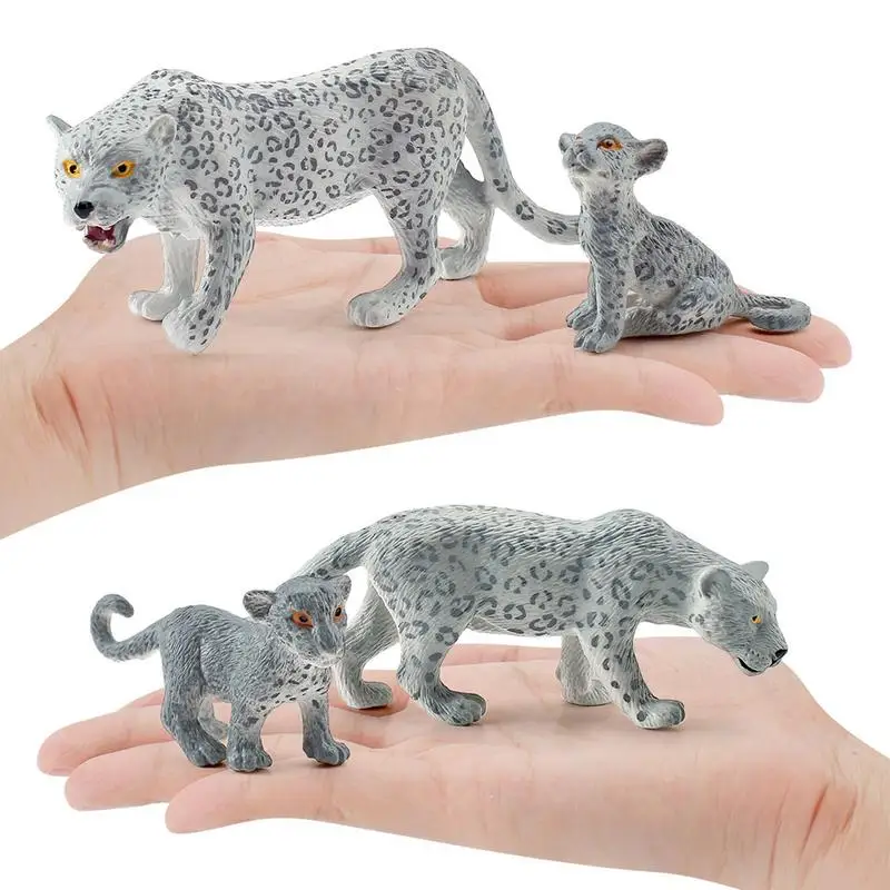 

Snow Leopards Figurines Toys Highland Animals Figures Playset Miniature Toys Jungle Animal Toys Cake Toppers Birthday Gift For