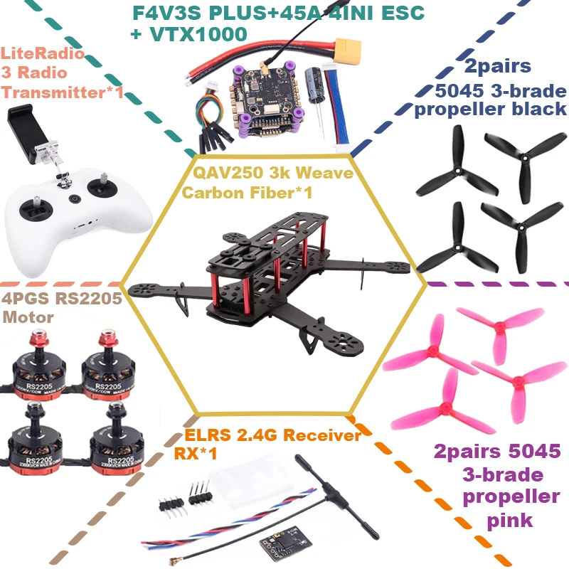 ตัวเลือกสินค้า บอร์ดควบคุมโดรน F4 V3S Plus สำหรับ FPV แข่ง