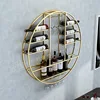 Modern Wall Mounted Wine Rack Hanging Rack Iron Glass Cabinet Kitchen Organizer Storage Dish Shelf Dining Room Decor Holder 4