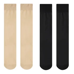 Women's Crystal Silk Knee - High Sheer Socks 4 - Pack, Breathable Nylon Summer Stockings - One Size (4Pairs ZH1)