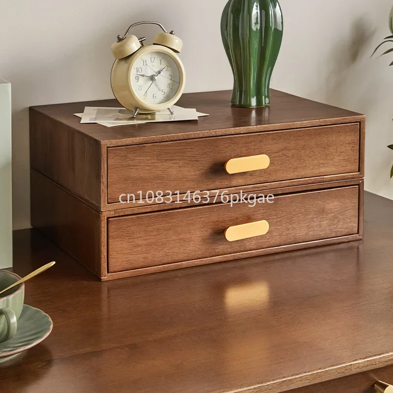 

Solid Wood Desktop Storage Cabinet with Drawers Suitable for Storing Miscellaneous Items Serving